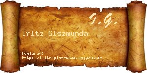 Iritz Giszmunda névjegykártya